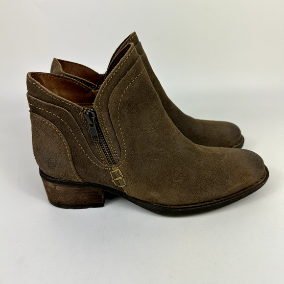 Born Malta Bootie Women's US 7.5 Brown Leather Round Toe Western Ankle Boots - Picture 1 of 7